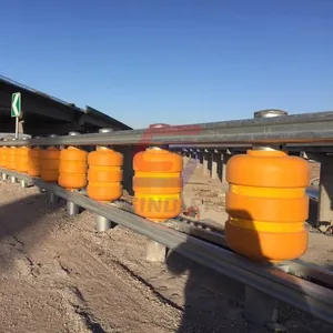 PU EVA Orange Q235B Steel Highway Safety Roller Barrier Rotary Barrel For Export