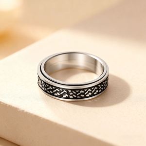 Anillo Antiestrés de Acero Inoxidable, Anillo Giratorio para Parejas, Descompresión, Acero Inoxidable 304, Anillo para Hombre - Product Image 5