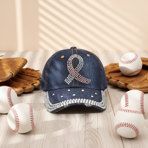 Modische Baseballkappe mit Diamantbesatz, Gebogener Schirm, 6-Panel-Design, Verstellbar, Strass-Dekoration, Vielseitiger Sonnenschutz - Product Image 1