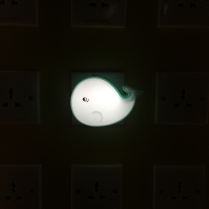 OEM W045 cartoon Whale LED SMD mini switch plug in piccola lampada da parete a luce notturna con 0.6W e 110V o 220V per camera da letto - Product Image 6
