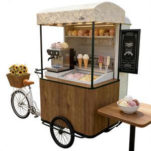 Carrito de Bicicleta Portátil de Fibra de Vidrio para Venta de Delicias Congeladas, Camión de Comida de Helados - Product Image 1