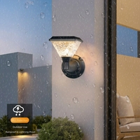 Lampe murale extérieure étanche à énergie solaire avec détecteur de mouvement, lumière LED sans fil pour jardin, cour, éclairage domestique