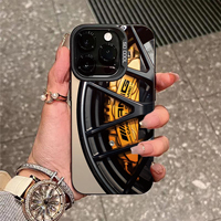 Coque de téléphone de luxe pour voiture de sport avec design de disque de frein, en TPU antichoc et anti-traces de doigts pour 17/16/15/14 13 Pro Max