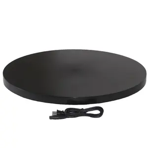 Zwart 60Cm/24 "80Kg Laden 360 Graden 3D Elektrische Roterende Schieten Tafel Roterende Display Stand Draaitafel