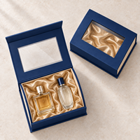 Boîte cadeau personnalisée pour parfum avec fenêtre transparente, style livre magnétique, insert en satin, boîte de présentation pour les marques de parfums