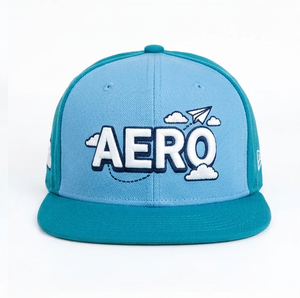 Casquette Snapback à visière plate brodée en 3D, motif <span class=keywords><strong>avion</strong></span> en papier AERO Cloud bicolore bleu, 6 panneaux, pour adolescents et activités de plein air - Product Image 2