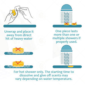 Diffuseurs de vapeur pour douche vegan et écologiques, marque privée OEM, lavande et eucalyptus naturels, aromathérapie, lot de 6, logo personnalisé, colorés, format voyage - Product Image 3