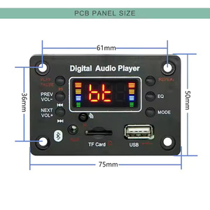 DC 12V para <span class=keywords><strong>Bluetooth</strong></span> 5,0 Micrófono USB TF FM Radio Altavoz MP3 Placa decodificadora para Audio de coche 32GB con AUX - Product Image 2