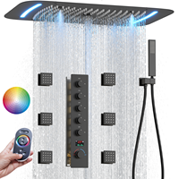 Système de douche thermostatique 5 caractéristiques robinet de salle de bain noir système de douche de corps douche intelligente