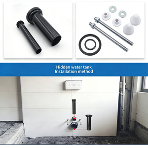 Ensemble de raccordements WC suspendus modernes de 30 cm avec mécanisme dissimulé en HDPE/PP, installation facile - Product Image 6