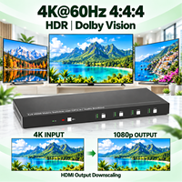   Commutateur matriciel KVM 4x4 avec 3 récepteurs, transmission 4K HDR, sorties CATx, contrôle IR RS232 TCP/IP pour salle de réunion