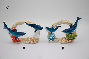 Statue e figurine di animali marini in poliresina all'ingrosso - Decorazioni da tavolo ecologiche in stile spiaggia per delfini, squali, tartarughe marine e <span class=keywords><strong>manta</strong></span> - Product Image 6