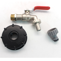Ensemble de robinets pour IBC HT, adaptateur pour réservoir d'eau IBC de 1000 L, raccords pour baril de 1 tonne, robinet en plastique lisse, connecteur de remplacement pour tuyau d'arrosage de jardin