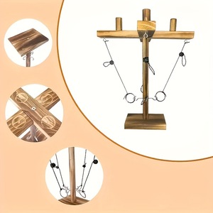 Jeu <span class=keywords><strong>de</strong></span> lancer <span class=keywords><strong>de</strong></span> croix et d'anneaux en bois pour 4 joueurs, style rustique brûlé, jeu <span class=keywords><strong>de</strong></span> table pour fête <span class=keywords><strong>de</strong></span> famille - Product Image 2