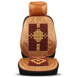 Coussin de siège de voiture en perles de bois, respirant, avec massage et ventilation, pour conducteur et passager, en tissu à nœuds chinois - Product Image 2