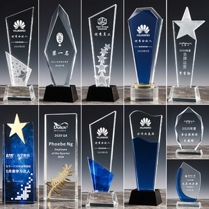 Trophée en cristal étoile à cinq branches avec motif pouce levé, personnalisable pour entreprises, gravure métallique, cadeau commémoratif - Product Image 3