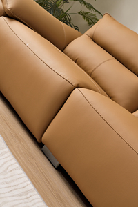 Divano Letto Elettrico Reclinabile in Pelle, Design Europeo Salvaspazio, 3 Posti, Telaio in Legno Massello Pieghevole per Soggiorno - Product Image 3