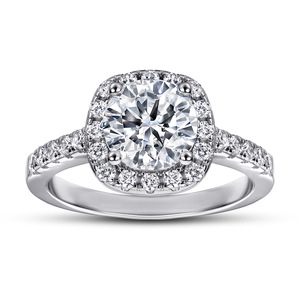 Ensemble de bijoux tendance en argent 925 avec halo de zirconias cubiques ronds, ensemble délicat de pendentif, boucles d'oreilles et bague en zirconias pour filles, cadeau d'anniversaire - Product Image 1