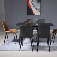 Table de salle à manger classique, ensemble et 6 chaises, meubles de maison modernes, 4 pièces
