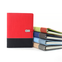 Carnet A5 populaire à vendre, logo personnalisé, deux couleurs, couverture rigide en cuir PU, 6 anneaux, carnet à feuilles mobiles