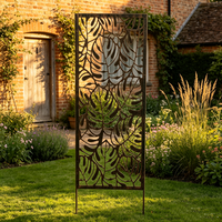 Panneaux de clôture de jardin décoratifs minimalistes en fer forgé en forme de feuille pour l'aménagement extérieur de pelouse - Vente en gros