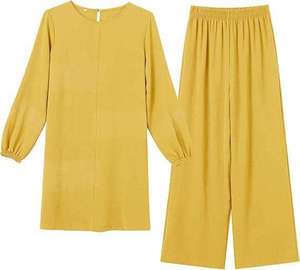Tenue de travail islamique de style musulman, blouses de travail à manches longues, abaya, hauts amples, pantalons larges pour femmes - Product Image 3