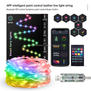 Guirlande lumineuse intelligente USB, guirlande lumineuse en forme de LED à changement de couleur RGB, contrôle ponctuel DIY, lumières de décoration de Noël, lumières d'ambiance - Product Image 1