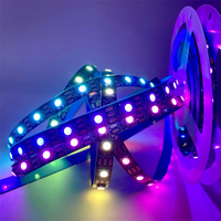 Tira de LED WS2812RGBIC SMD5050 direccionable de 5 V CC, píxeles direccionables individualmente, 30/60/96 LED/m, conectividad USB/Wi-Fi