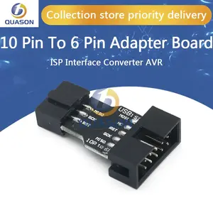 10Pin 6PiN standart 10 Pin 6 Pin adaptör panosu ATMEL STK500 AVRISP USBASP iss arayüzü dönüştürücü AVR için dönüştürmek