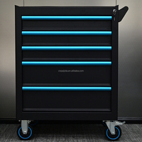 Armoire à outils mobile robuste à 5 tiroirs avec serrure à clé - Capacité de charge de 300 kg - Chariot de rangement pour garage et atelier