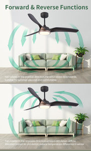YOUKAIN <span class=keywords><strong>Ventilateur</strong></span> de <span class=keywords><strong>plafond</strong></span> à gradateur de lumière LED de 52 pouces avec moteur à courant continu à 3 pales réversibles pour l'été et l'<span class=keywords><strong>hiver</strong></span> Design moderne pour un usage domestique - Product Image 4