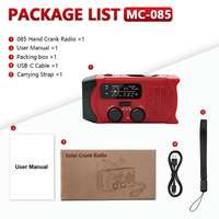 Emergency Radio NOAA Weather Band Shortwave AM FM Hand Crank Solar Charging Power Bank USB Flashlight Wholesale