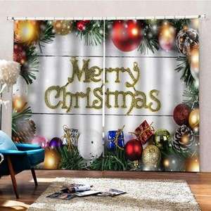 Christmas Pattern <b>Window</b> Drapes for Living Room and Bedroom Home Decor Blinds <b>Shades</b> & Shutters - Product Image 5