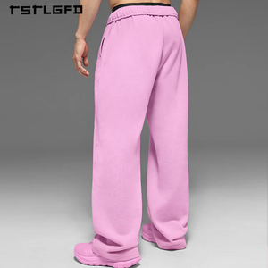 Sweatpants surdimensionnés personnalisés pour hommes, mélange de coton écologique de qualité supérieure pour streetwear, sweatpants baggy pour hommes - Product Image 4