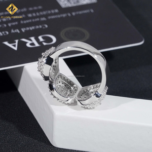 ZUANFA JEWELRY Cluster Shape Moissanite Hip Hop <b>Ring</b> 925 <b>Silver</b> Rhodium Plated Pave Setting Unisex Party Jewelry <b>Man</b> Band <b>Ring</b> - Product Image 6