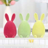 Décoration de Pâques en forme de lapin floqué coloré, très vendue, pour la maison et les tables de magasin, ornements personnalisés, nouveau lapin de Pâques