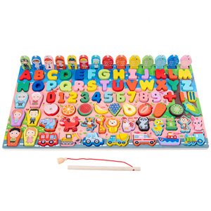 Juguetes de madera al por mayor para niños: Bloques digitales, tablero de emparejamiento de animales y letras, juguetes educativos tempranos de madera para niños. - Product Image 1