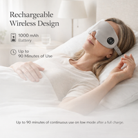 Máscara Ocular Calefactable, Compresa Ocular Cálida Inalámbrica para Ojos Secos, Bloqueo de Luz, Batería de 1000 mAh y Funda Lavable para Hombres y Mujeres
