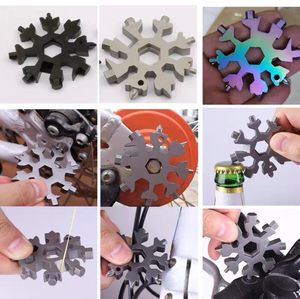 Edc — ouvre-bouteille 18 en 1 en acier inoxydable, clé de Camping extérieur, <span class=keywords><strong>flocon</strong></span> de <span class=keywords><strong>neige</strong></span>, clé hexagonale, <span class=keywords><strong>multi</strong></span>-outil coloré pour vélo, nouveau Design edc - Product Image 5