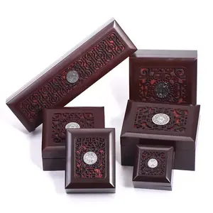 Watch Gift Box Medal Packaging Chinese Style Expensive Jade Pendant Jewelry Custom MDF Wooden Box