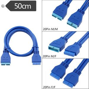 Usb3.0 Dual Port 20Pin Motherboard Extension Cable 90 Degree Female Connector For Pc Case U3-063 - Product Image 3