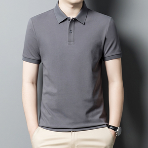 T-Shirt Formale in Cotone Lavorato a Maglia di Alta Qualità, Antipiega, con <span class=keywords><strong>Filo</strong></span> Dorato per Uomo, Produzione ODM Personalizzata all'Ingrosso - Product Image 5