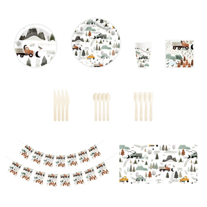 DAMAI - Juego de Vajilla Desechable con Temática de Construcción para Fiestas de Cumpleaños, Platos de Papel con Diseño de Autos para Niños - Product Image 3