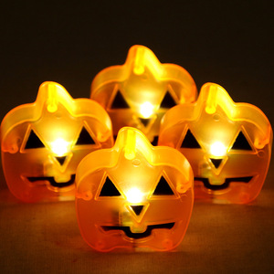 Halloween party <b>decorations</b>, LED electronic night <b>light</b>, new pumpkin lamp, atmospheric pumpkin ornament, flat pumpkin candle - Product Image 2