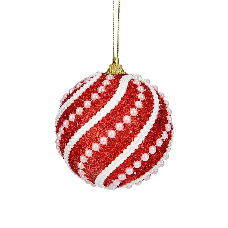 New Christmas tree decoration pendant glitter 8cm foam ball Christmas decorations (factory direct sales)