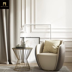 Sillón Giratorio Moderno Personalizado para Sala de Estar con Base de Acero Inoxidable, Silla de Descanso para Hoteles <span class=keywords><strong>y</strong></span> Villas - Product Image 4