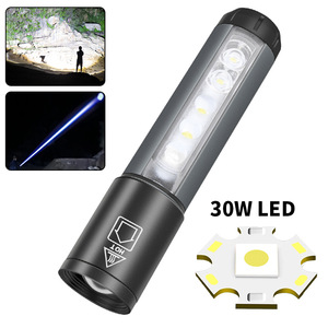 Lampe frontale magnétique rechargeable USB en aluminium avec zoom, lampe torche à clip stylo, éclairage multifonctionnel pour course en extérieur, pêche, portable, LED COB - Product Image 5