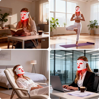 Masque facial LED en silicone pour la beauté, thérapie par la lumière rouge, sept couleurs, 8 modes, thérapie par la lumière rouge