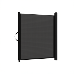 Cancelletto Retrattile Nero per Animali Domestici 117,5 cm x 124,7 cm con Funzione Pieghevole per Interni - Product Image 1