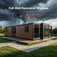 Maison conteneur panoramique en verre, double vitrage, mur en verre du sol au plafond, maison préfabriquée de 20 pieds pour villa, complexe hôtelier, jardin, salle de sport